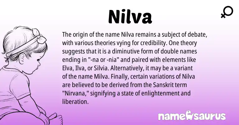 Infographic about Nilva name meaning, Nilva is a name from Sanskrit origin(s).