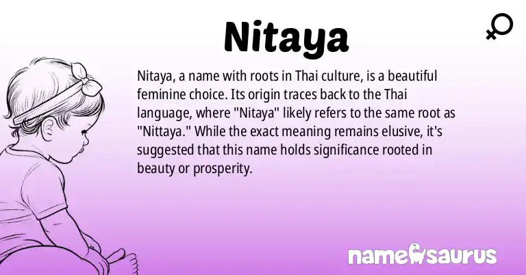 Infographic about Nitaya name meaning, Nitaya is a name from Thai origin(s).