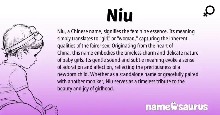 Infographic about Niu name meaning, Niu is a name from Chinese origin(s).