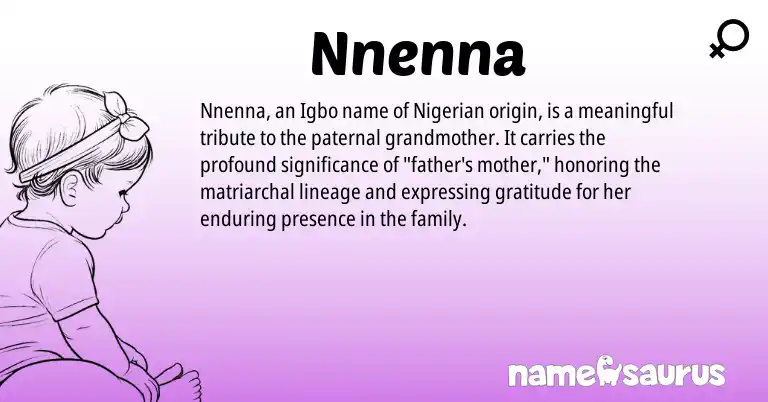 Infographic about Nnenna name meaning, Nnenna is a name from Nigerian, Igbo origin(s).