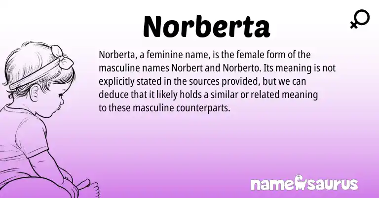 Infographic about Norberta name meaning, Norberta is a name from N/A origin(s).