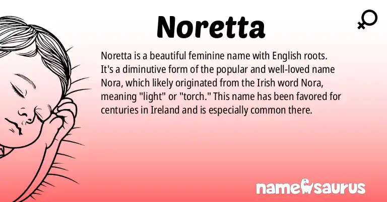 Infographic about Noretta name meaning, Noretta is a name from English origin(s).