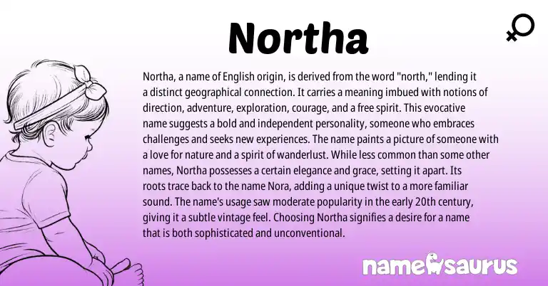 Infographic about Northa name meaning, Northa is a name from English origin(s).