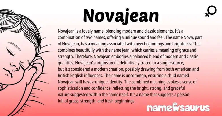 Infographic about Novajean name meaning, Novajean is a name from English origin(s).