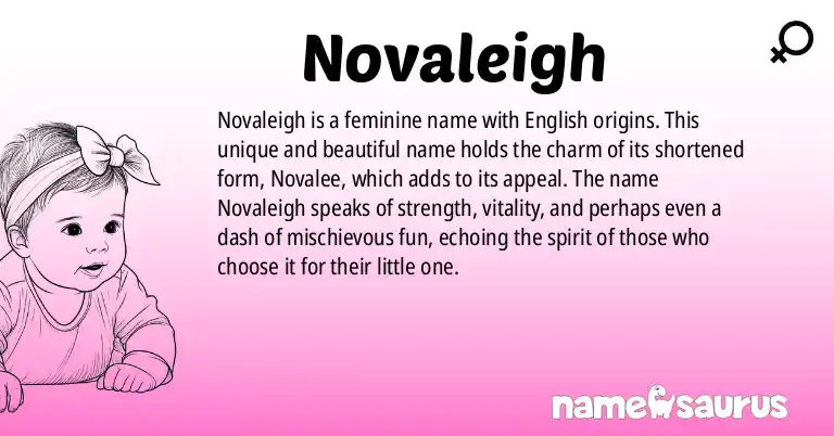 Infographic about Novaleigh name meaning, Novaleigh is a name from English origin(s).