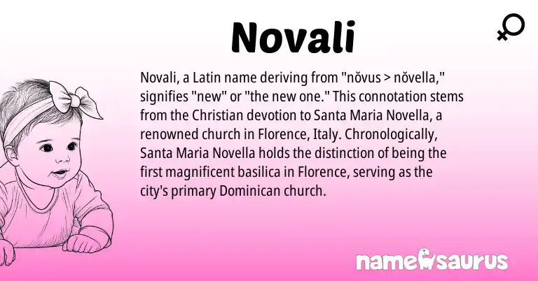 Infographic about Novali name meaning, Novali is a name from Latin origin(s).