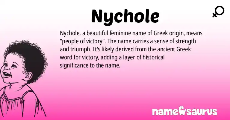 Infographic about Nychole name meaning, Nychole is a name from Greek origin(s).