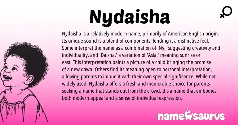 Infographic about Nydaisha name meaning, Nydaisha is a name from Other origin(s).