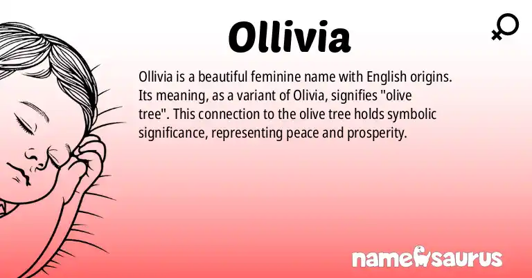 Infographic about Ollivia name meaning, Ollivia is a name from English origin(s).