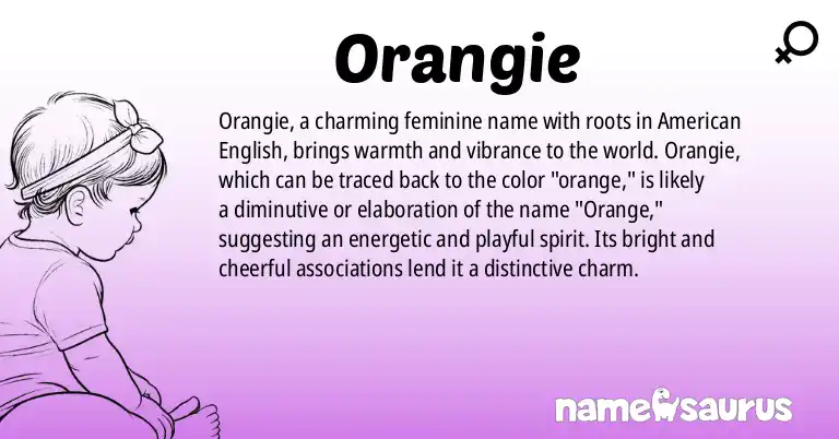 Infographic about Orangie name meaning, Orangie is a name from English (American) origin(s).