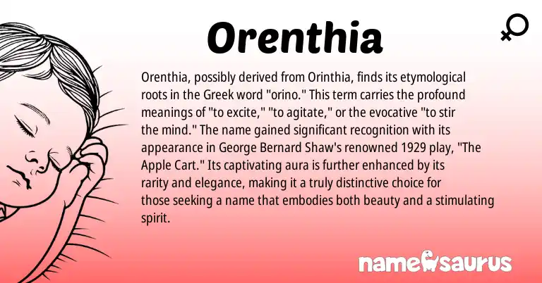 Infographic about Orenthia name meaning, Orenthia is a name from Greek origin(s).