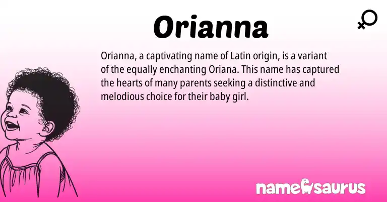 Infographic about Orianna name meaning, Orianna is a name from Latin origin(s).