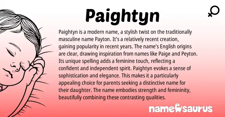 Infographic about Paightyn name meaning, Paightyn is a name from Other origin(s).