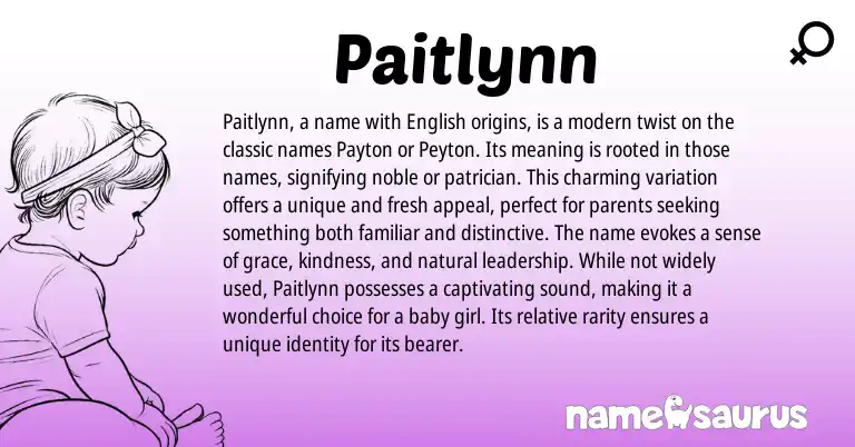 Infographic about Paitlynn name meaning, Paitlynn is a name from Other origin(s).