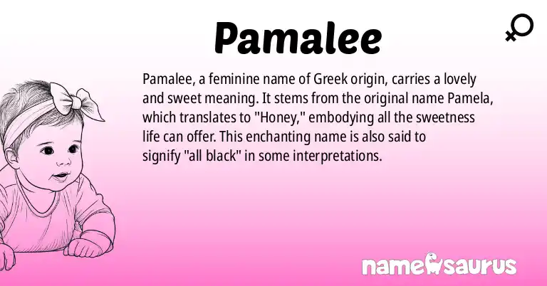 Infographic about Pamalee name meaning, Pamalee is a name from Greek origin(s).