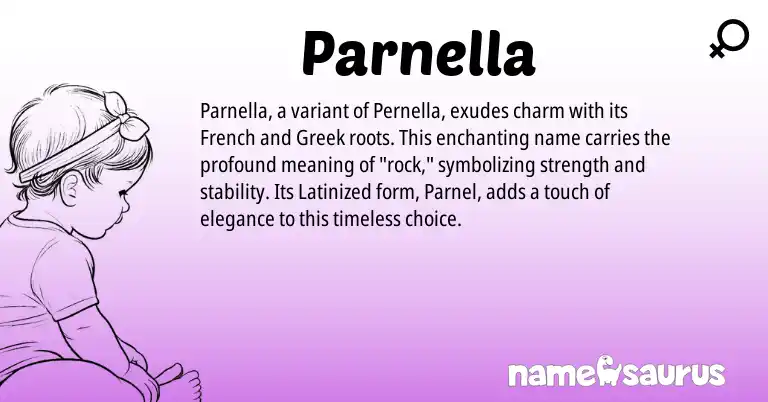 Infographic about Parnella name meaning, Parnella is a name from French, Greek origin(s).