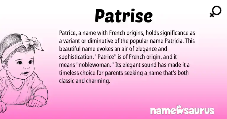 Infographic about Patrise name meaning, Patrise is a name from English origin(s).