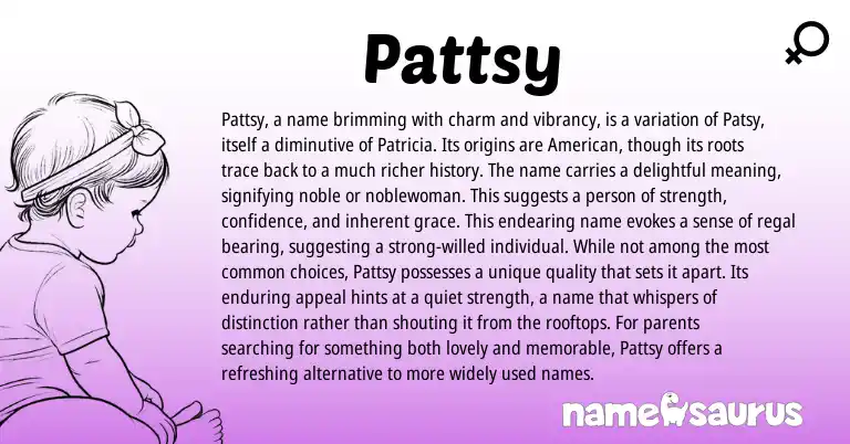 Infographic about Pattsy name meaning, Pattsy is a name from Other origin(s).