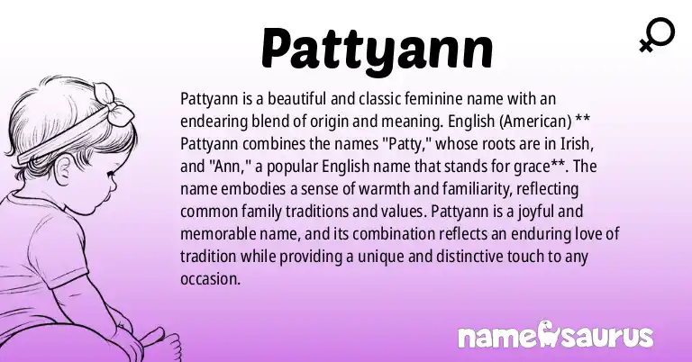 Infographic about Pattyann name meaning, Pattyann is a name from English (American) origin(s).