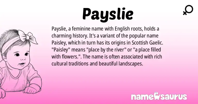 Infographic about Payslie name meaning, Payslie is a name from English origin(s).