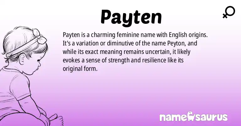 Infographic about Payten name meaning, Payten is a name from English origin(s).