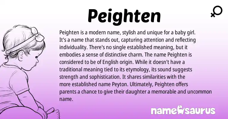 Infographic about Peighten name meaning, Peighten is a name from Other origin(s).