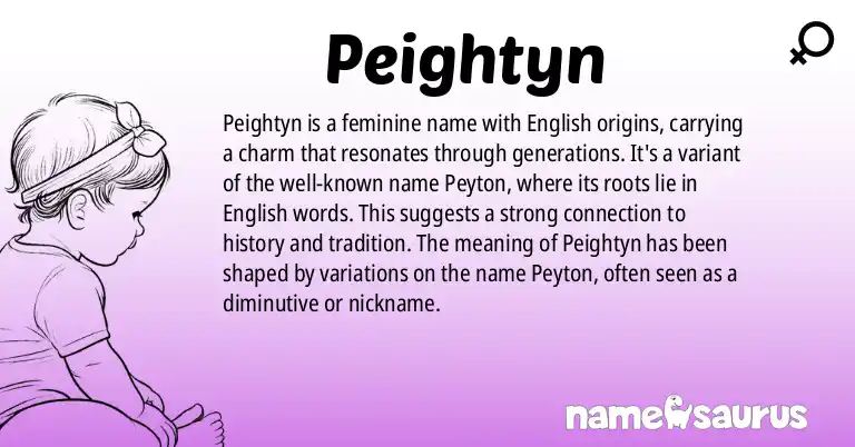 Infographic about Peightyn name meaning, Peightyn is a name from English origin(s).