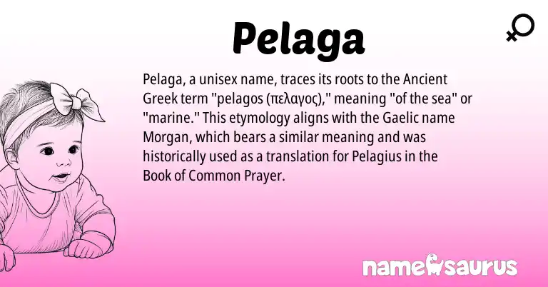 Infographic about Pelaga name meaning, Pelaga is a name from Ancient Greek, Gaelic origin(s).