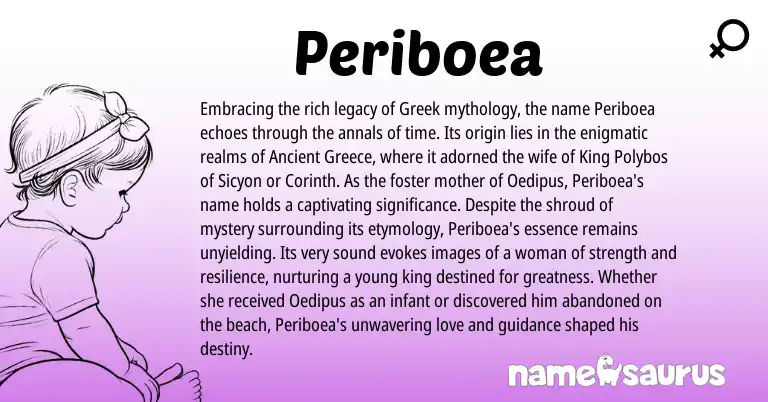 Infographic about Periboea name meaning, Periboea is a name from Greece, Greek origin(s).