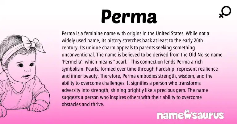 Infographic about Perma name meaning, Perma is a name from Norse origin(s).