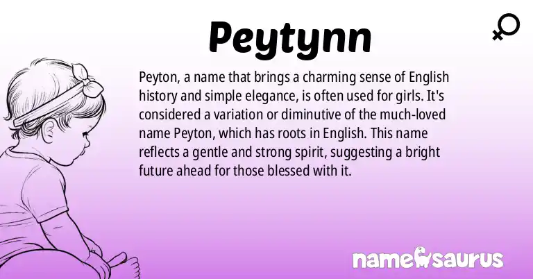 Infographic about Peytynn name meaning, Peytynn is a name from English origin(s).