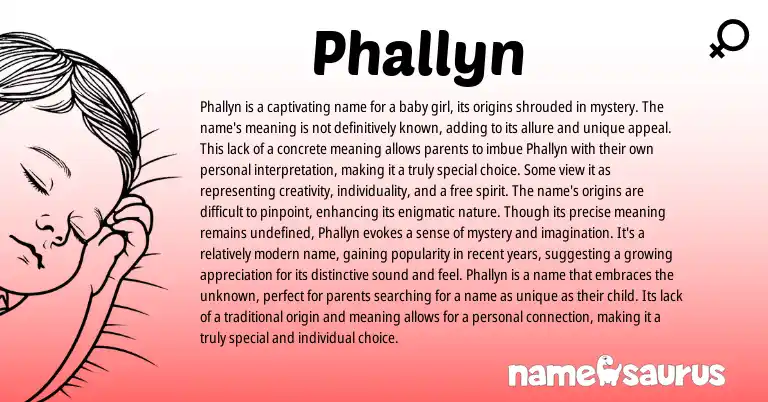 Infographic about Phallyn name meaning, Phallyn is a name from Other origin(s).