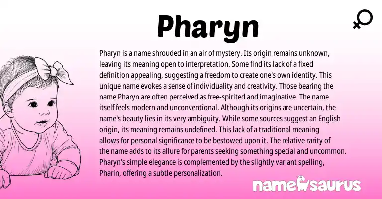Infographic about Pharyn name meaning, Pharyn is a name from Other origin(s).