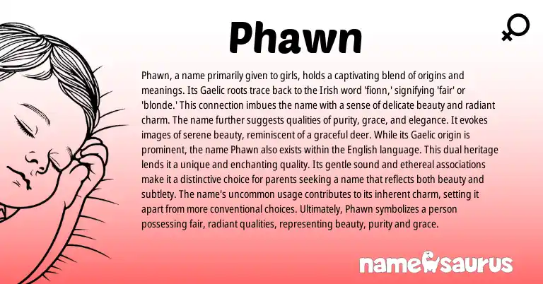 Infographic about Phawn name meaning, Phawn is a name from Gaelic, Irish origin(s).