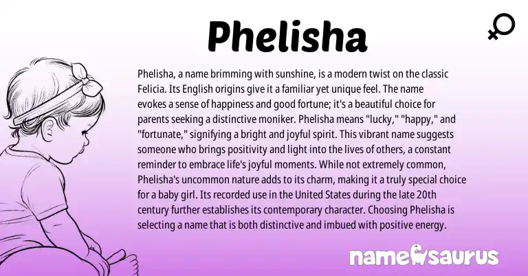Infographic about Phelisha name meaning, Phelisha is a name from Other origin(s).