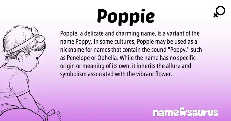 Infographic about Poppie name meaning, Poppie is a name from N/A origin(s).