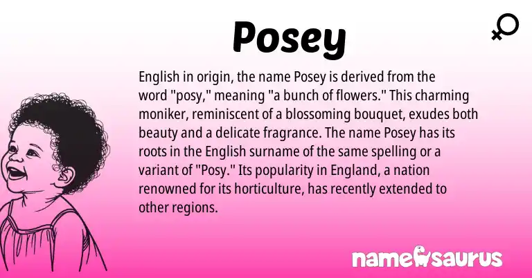 Infographic about Posey name meaning, Posey is a name from English, England origin(s).