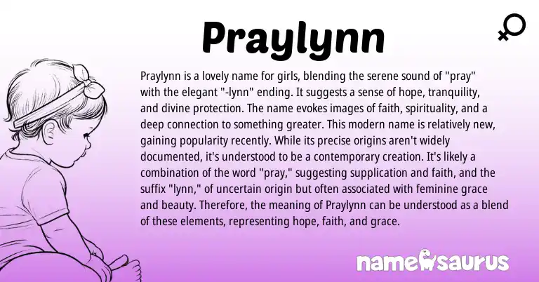 Infographic about Praylynn name meaning, Praylynn is a name from Other origin(s).