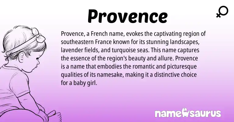 Infographic about Provence name meaning, Provence is a name from French origin(s).