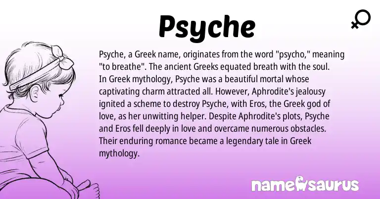 Infographic about Psyche name meaning, Psyche is a name from Greek origin(s).