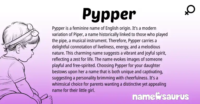 Infographic about Pypper name meaning, Pypper is a name from English origin(s).