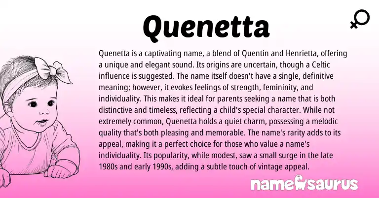 Infographic about Quenetta name meaning, Quenetta is a name from Other origin(s).