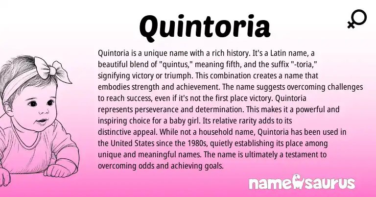 Infographic about Quintoria name meaning, Quintoria is a name from Latin origin(s).