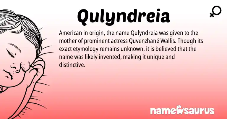 Infographic about Qulyndreia name meaning, Qulyndreia is a name from American origin(s).