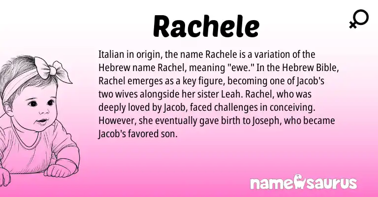 Infographic about Rachele name meaning, Rachele is a name from Hebrew, Italian origin(s).