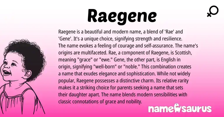 Infographic about Raegene name meaning, Raegene is a name from Other origin(s).