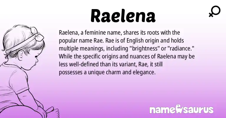 Infographic about Raelena name meaning, Raelena is a name from N/A origin(s).