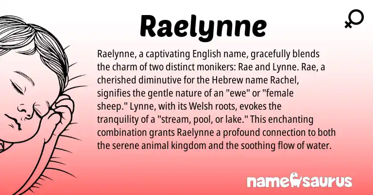 Infographic about Raelynne name meaning, Raelynne is a name from English, Welsh, Hebrew origin(s).