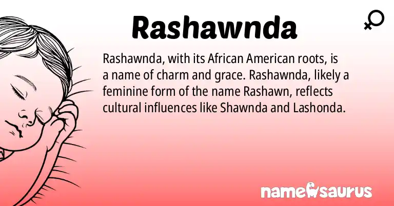 Infographic about Rashawnda name meaning, Rashawnda is a name from African American origin(s).