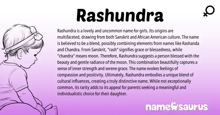 Infographic about Rashundra name meaning, Rashundra is a name from Sanskrit origin(s).